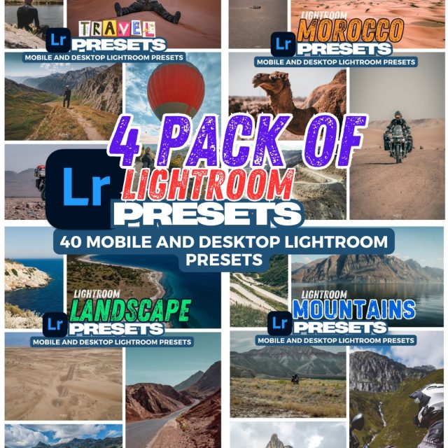 Pack of 4 Sets – 80 Professional Photo Presets for Lightroom Desktop and Mobile